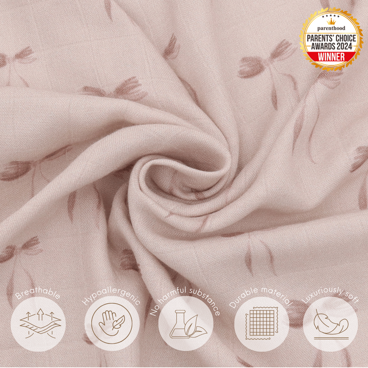 Joey & Mom Luxuriously Soft Bamboo Cotton Swaddle Bundle (3 in 1)
