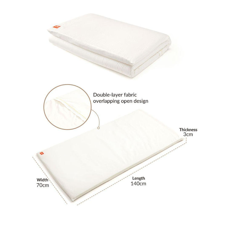 Mamaway Non-toxic Cot Mattress Topper With Cover (140x70cm) - White F