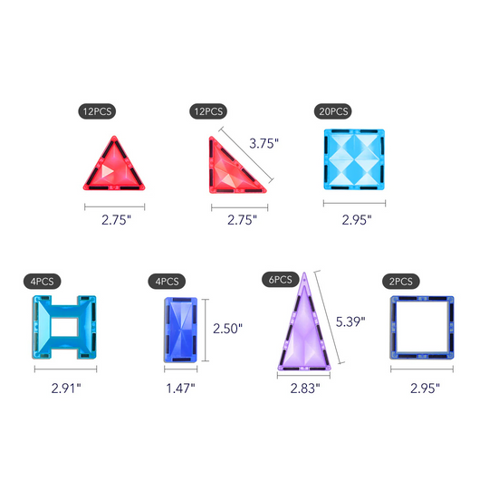 Mideer Colorful Magnetic Tiles - 60PCS (3Y+)