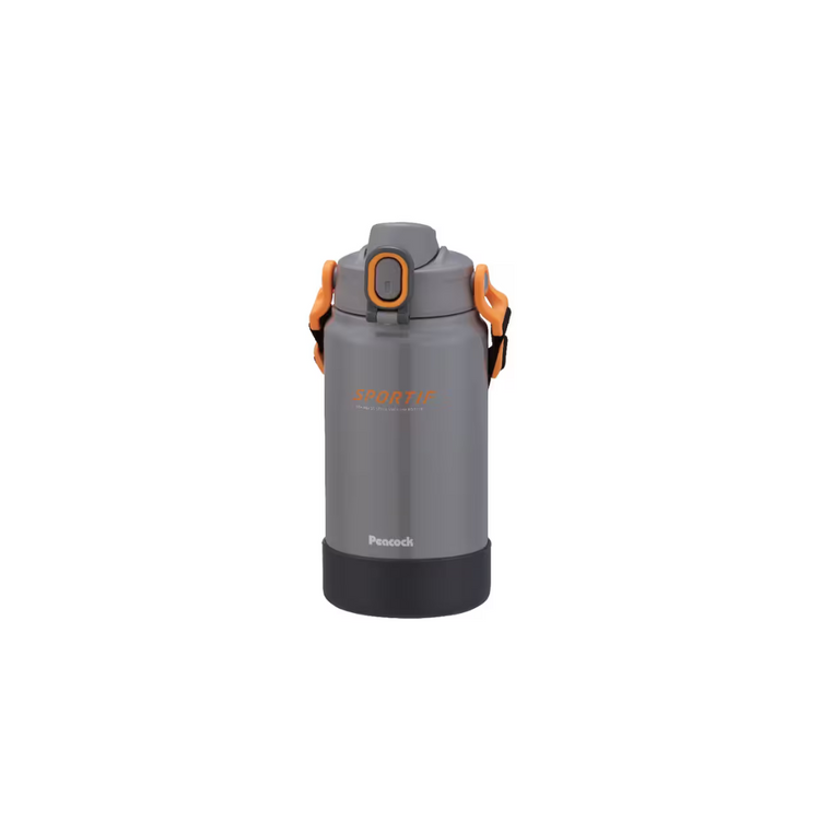 Peacock AJK-R150 1.5L SUS316 One Touch Sports Bottle (Thunder Grey)