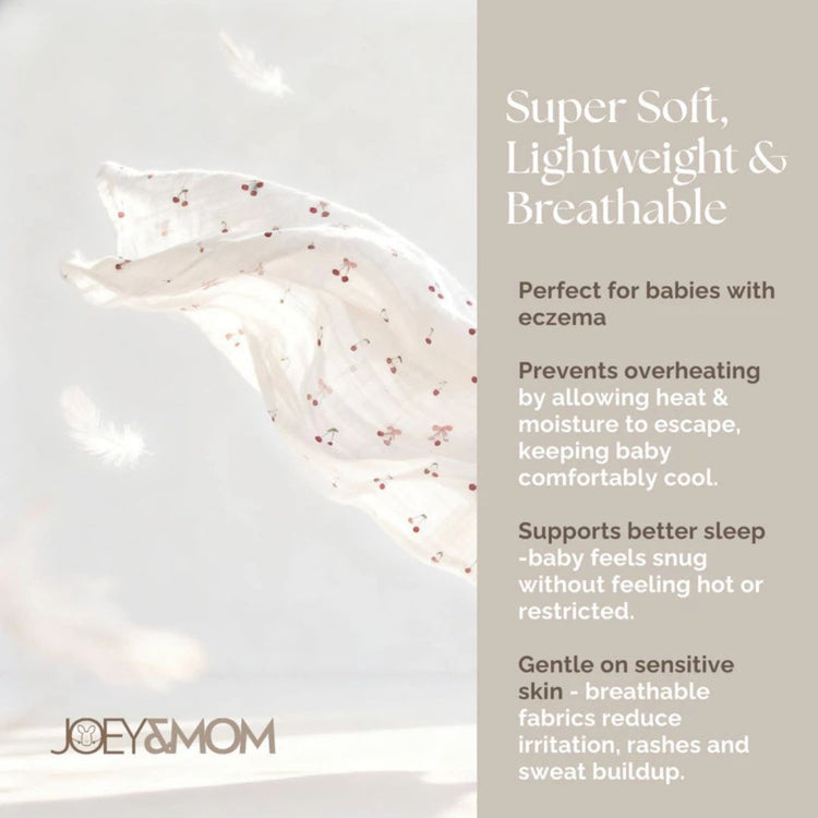 Joey & Mom Luxuriously Soft Bamboo Cotton Baby Swaddle (Set of 3) | Eczema Friendly