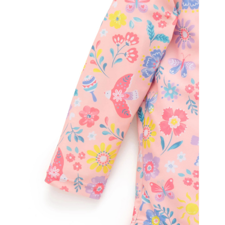 Purebaby Organic Long Sleeve Swimsuit - Pajaro Bird 