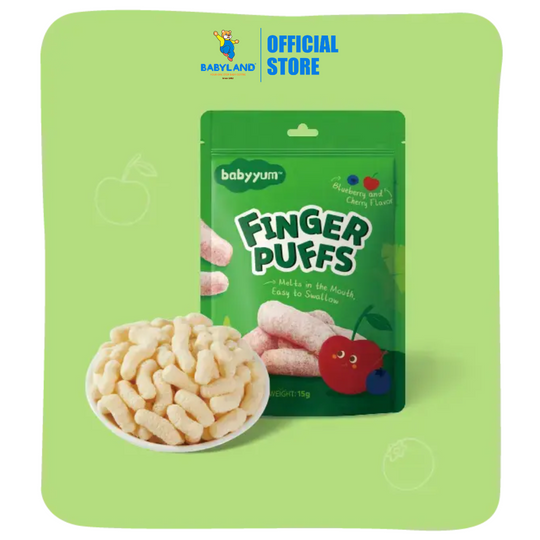 Babyyum Finger Puffs (Blueberry and Cherry Flavor) 15g