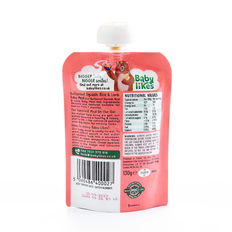 Beru Likes Organic Baby Puree 130g (7m+)