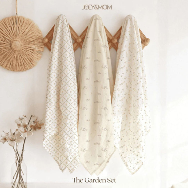 Joey & Mom Luxuriously Soft Bamboo Cotton Baby Swaddle (Set of 3) | Eczema Friendly