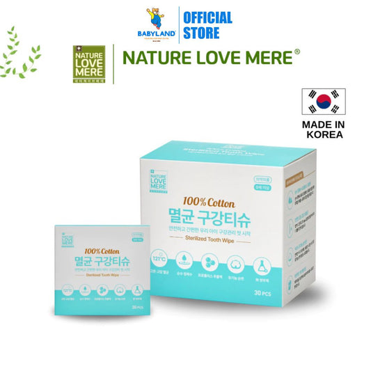 NATURE LOVE MERE Sterilized Tooth Wipe 30pcs (Cotton Fabric)