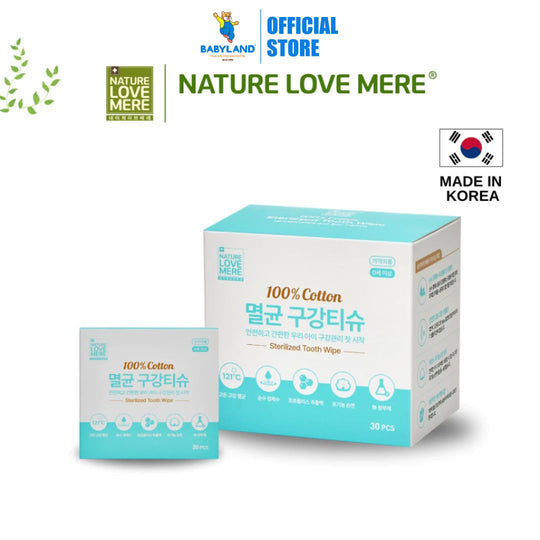 NATURE LOVE MERE Sterilized Tooth Wipe 30pcs (Cotton Fabric)