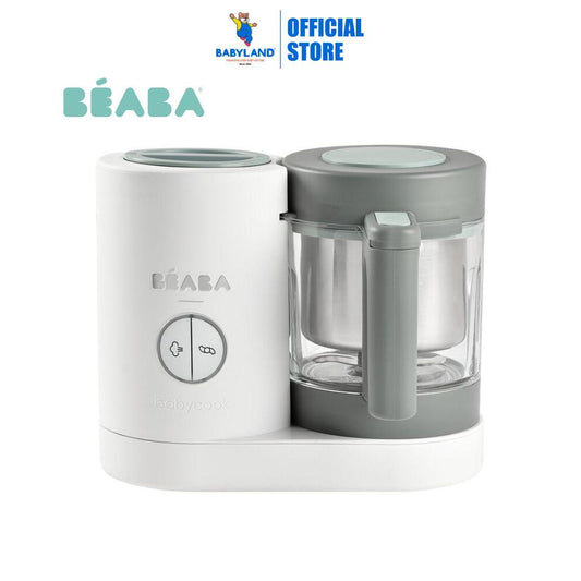 Beaba Babycook Neo Baby Food Processor - White Grey | Homemade Nutritious Healthy Food Steams, Blends, Defrosts and Reheats in 15mins