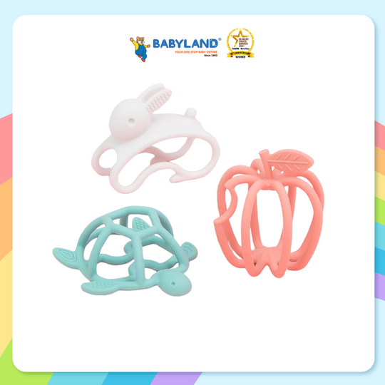 Richell Silicone Play Teether - 3m+ (Apple/ Bunny/ Turtle)