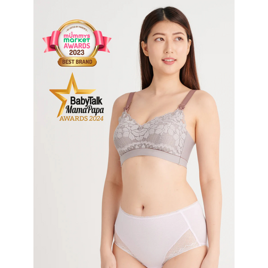 Bmama Lace Nursing Bra Bottom Line Big Cup - Purple