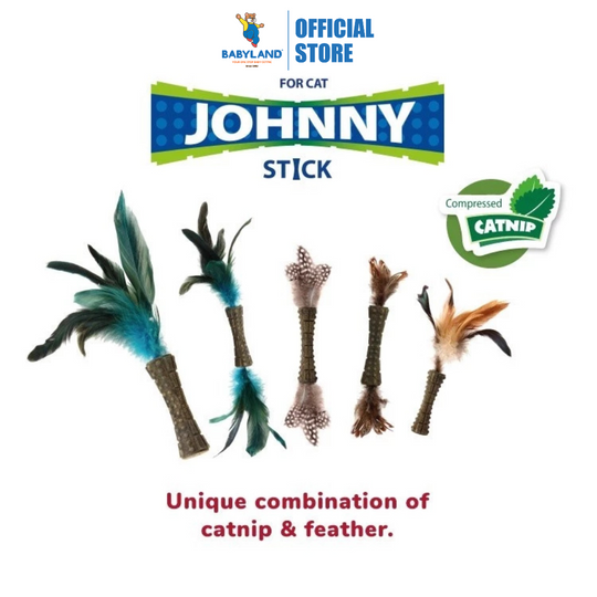 GiGwi Johnny Stick Catnip Natural Feather Cat Toy