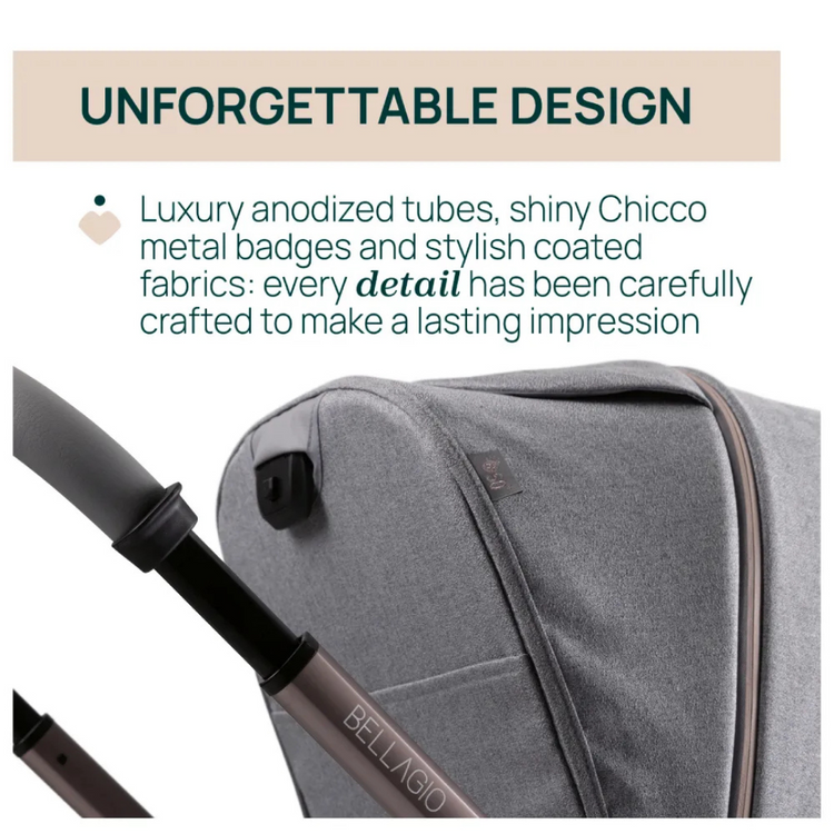 Chicco Bellagio Stroller - Black Satin (Newborn till 22kg) | Two Ways Facing Stroller