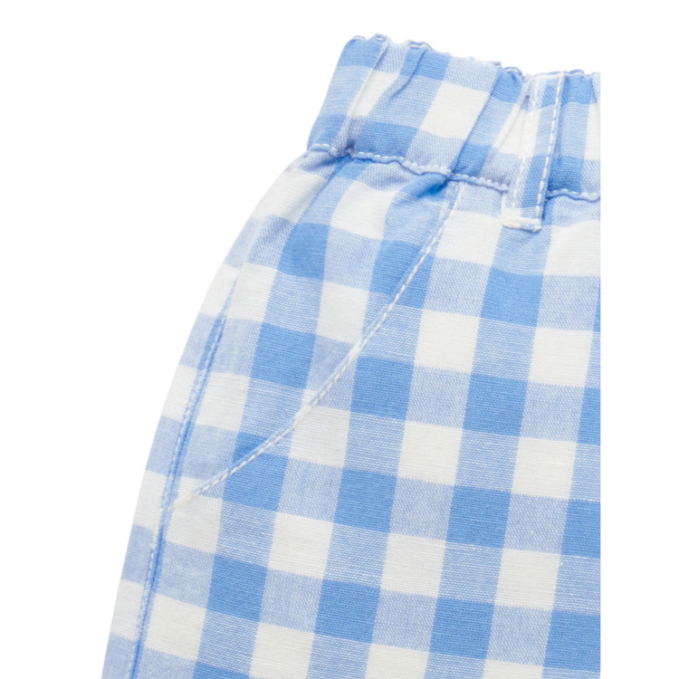 Purebaby Organic Kids Ocean Gingham Shorts