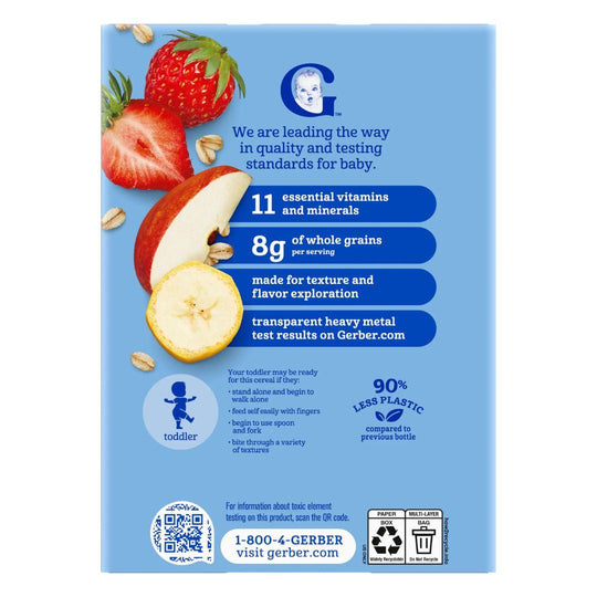 Gerber Hearty Bits Multigrain Banana Apple Strawberry Cereal 227g (12+ months)