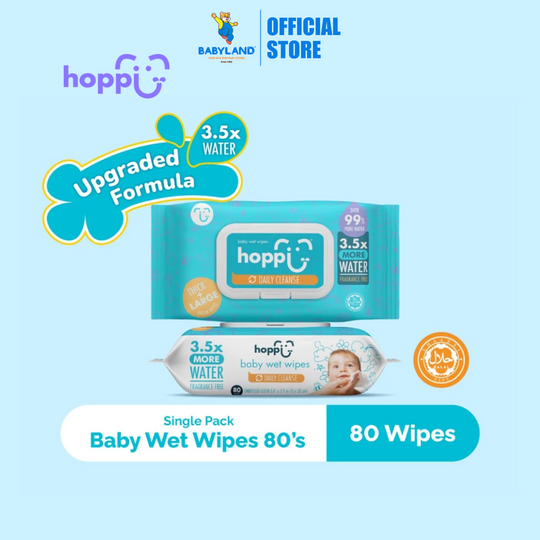 [Upgraded Formula] Hoppi 99% Premium Water Baby Wipes 80'S