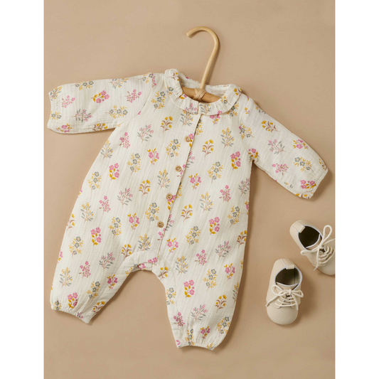 Purebaby Organic Crinkle Cotton Growsuit - Posie Floral