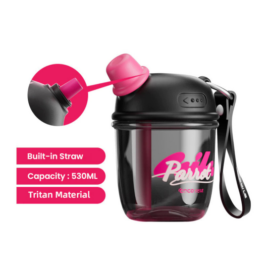 Cocosmile 8318 Dudu Straw Portable Tritan Cup 530ML - Black