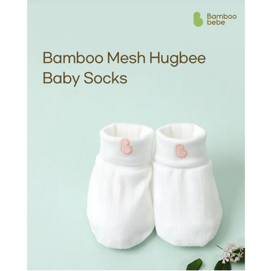 Bebe Bamboo Bamboo Mesh Hugbee Baby Socks White