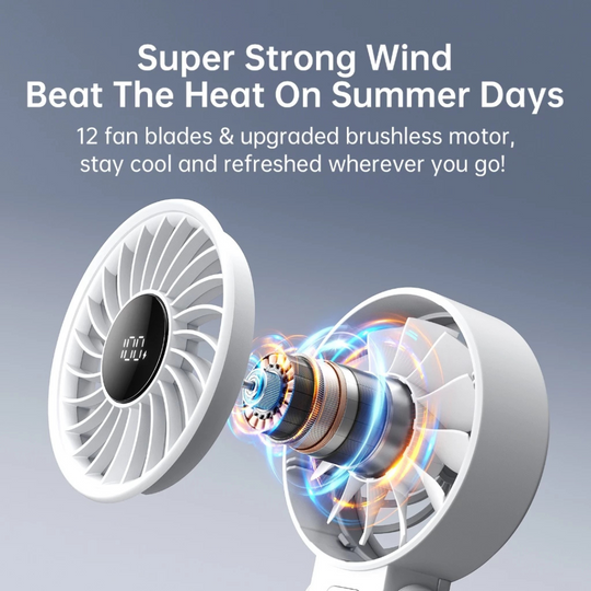 JisuLife Portable Handheld Fan Life7 (5000mAh) 19.5h cooling Foldable Hand Fans with 5 gears strong wind