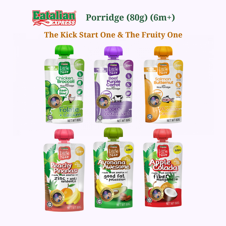 Eatalian Express Little Nuur: The Kick Start One & The Fruity One Porridge (6m+)