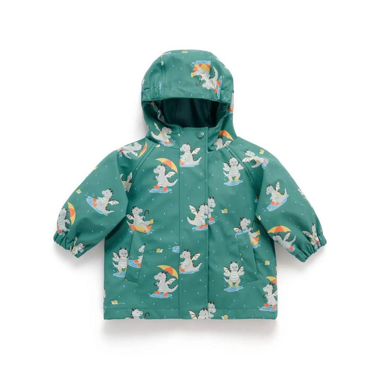 Purebaby Organic Dragons in the Rain Print Waterproof Jacket