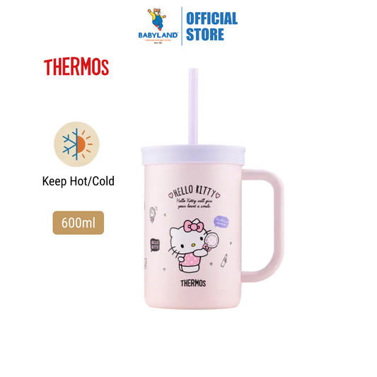 THERMOS 600ml Hello Kitty Insulated Mug with Straw [TKHA-600KT25]