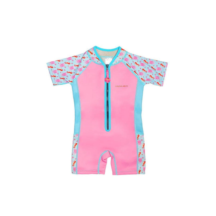 Cheekaaboo Wobbie Toddler Thermal Swimsuit UPF50+ Pink Jellyfish