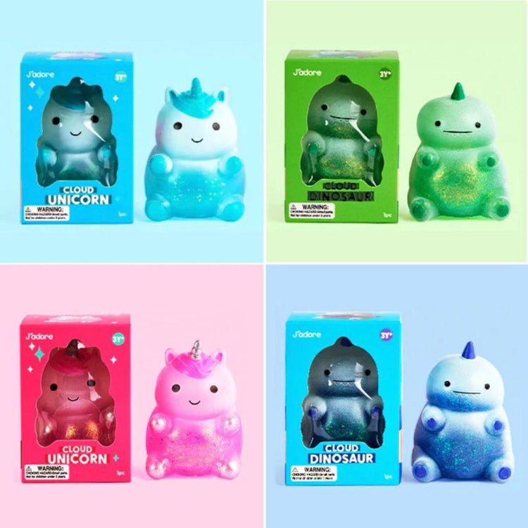 J'adore Cloud Unicorn & Dino Glitter Squishy Suitable for 3+ Years