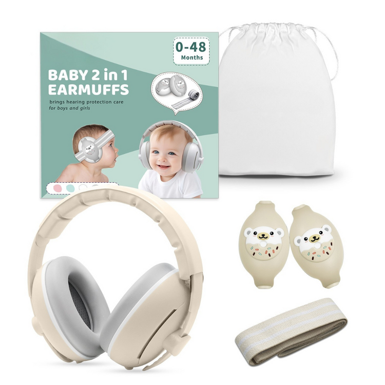 Gaabi Baby 2 in 1 Earmuffs | Headband Hearing Protection (0-48m)