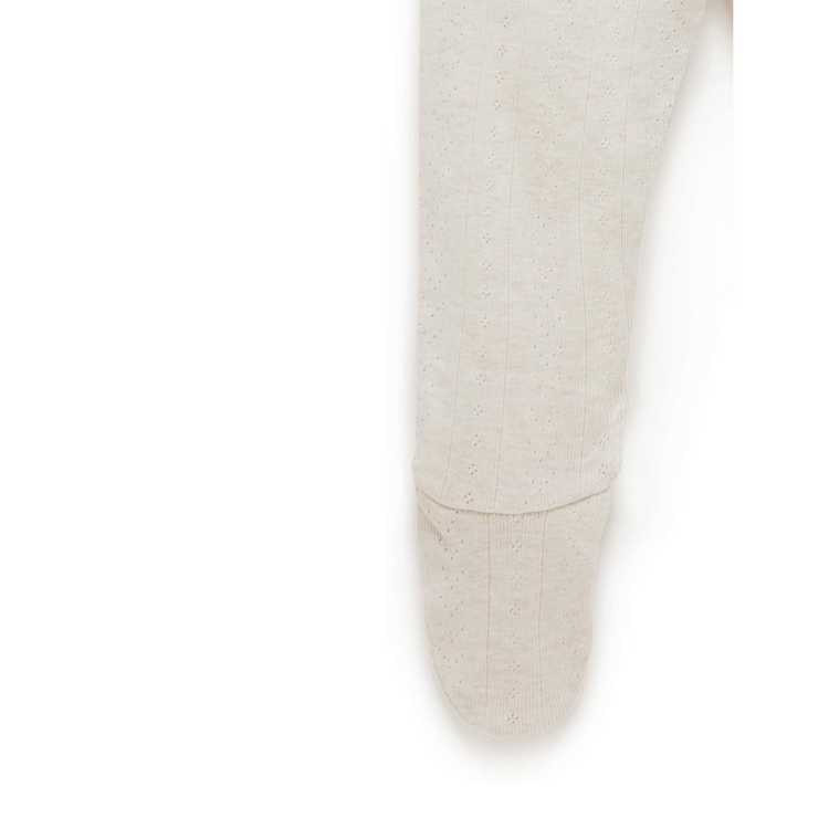 Purebaby Organic Footed Leggings - Wheat Melange Pointelle