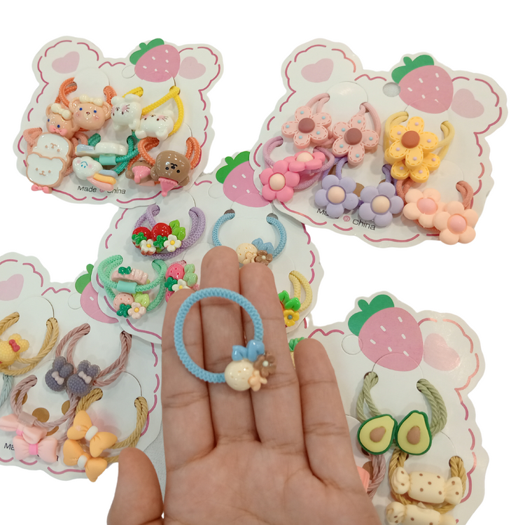 Baby Bo Cute Girls' Hair Ties – Small Size, 10pcs/Pack (Random Assortment)