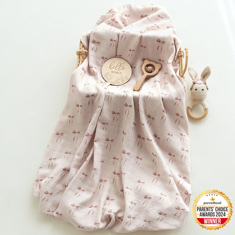 Joey & Mom Luxuriously Soft Bamboo Cotton Swaddle Bundle (3 in 1)