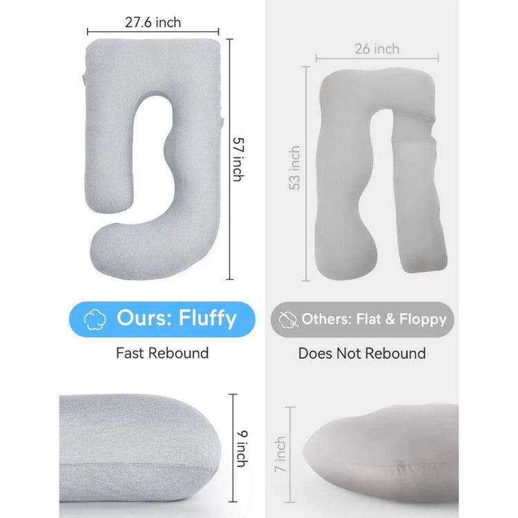 Momcozy PP102 U-Shaped Cooling Fabric Pregnancy Pillow - Blue