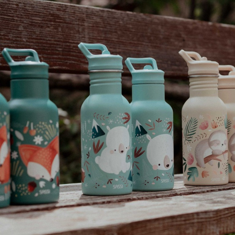 Sassi Stainless Steel Bottle 500ml - Bear