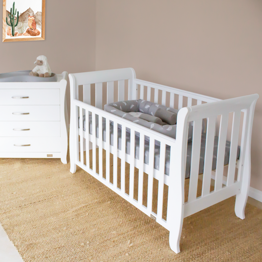 [Pre-Order] Babyhood Classic Sleigh 4-in-1 Cot - White