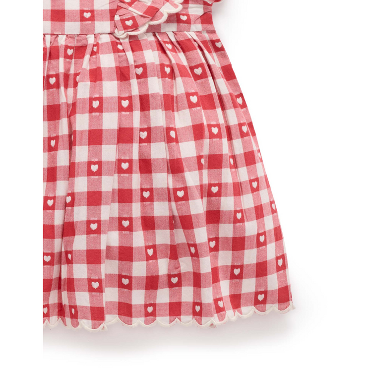 Purebaby Organic Heart Gingham Dress