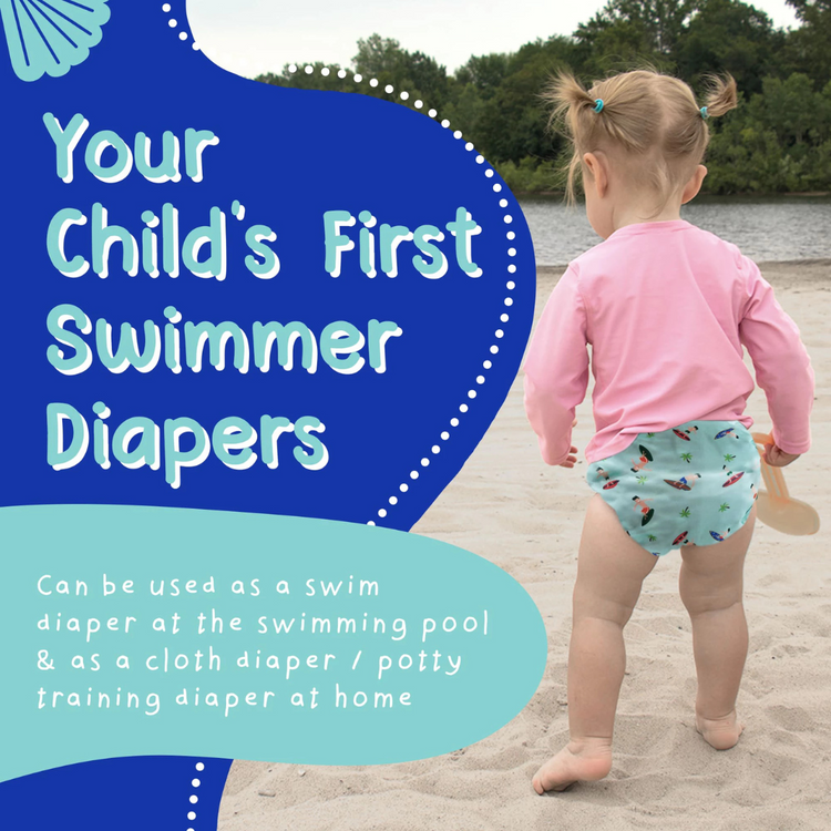 Cheekaaboo Reusable Swim Diaper - Flamingo (Free Size) for 6 - 36 Months