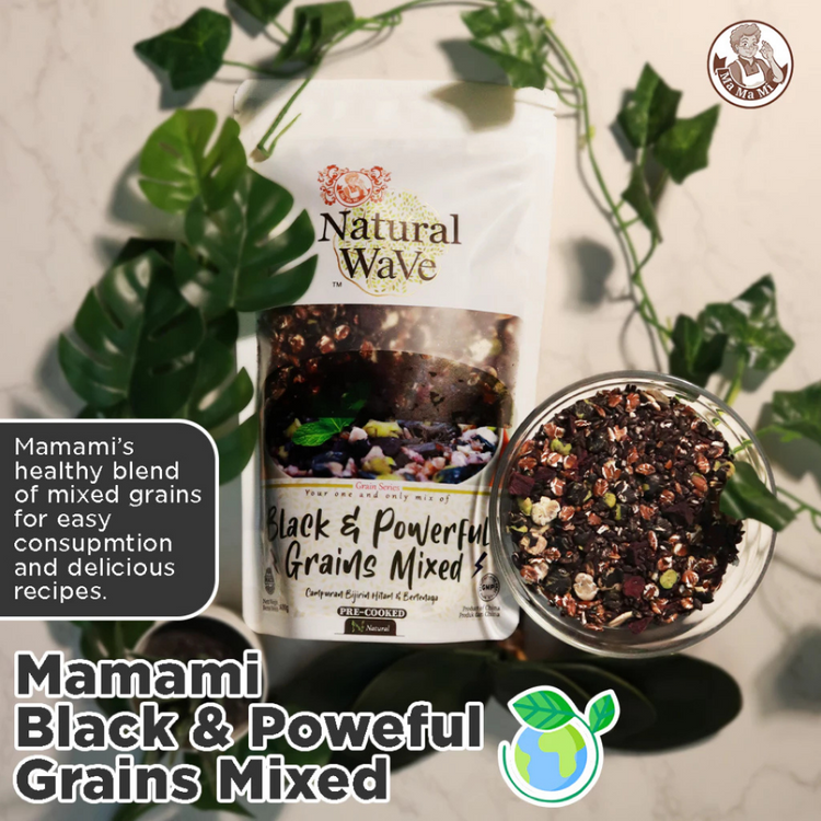 Mamami Natural Wave Black & Powerful Grains Mixed 400g | 4 Servings | Nutrient Dense | Pre-Cooked Meal