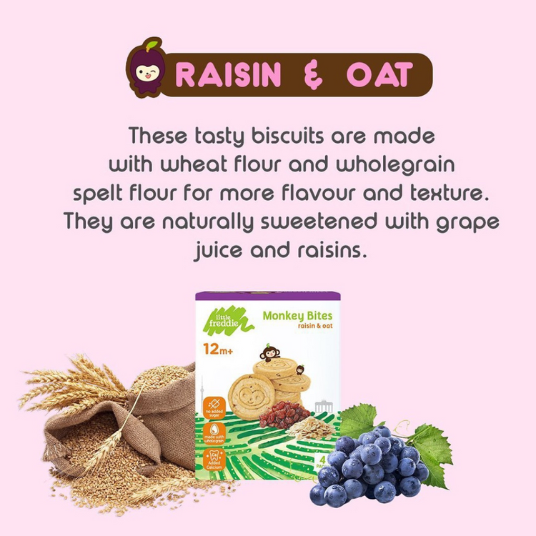 Little Freddie Biscuits – Oat & Raisin Biscuits (4*20G) (12m+)