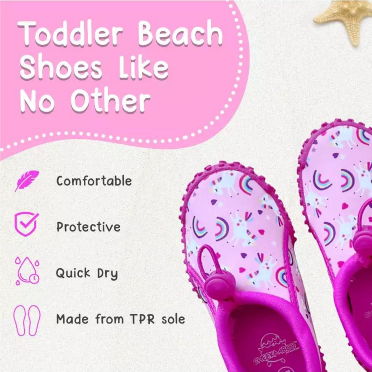 Cheekaaboo Toddler's Aqua Beach Shoes - Pink Unicorn