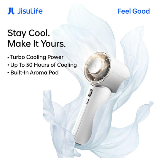 JisuLife Handheld Fan Pro1 Mini Ultra-Portable Fan 4250mAh | 30H Cooling Time Mini Portable Design PU Leather Finish Rechargeable Cooling Fan