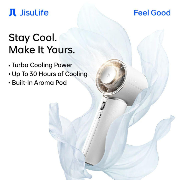 JisuLife Handheld Fan Pro1 Mini Ultra-Portable Fan 4250mAh | 30H Cooling Time Mini Portable Design PU Leather Finish Rechargeable Cooling Fan