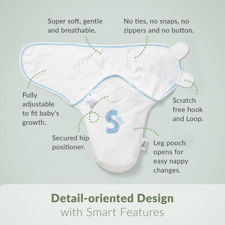 Mamaway Antibacterial Newborn Baby Cocoon Swaddle Gift Set - Sleeping Bear