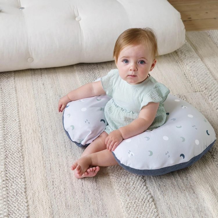 Doomoo Softy Nursing Pillow - Leaves Aqua Green