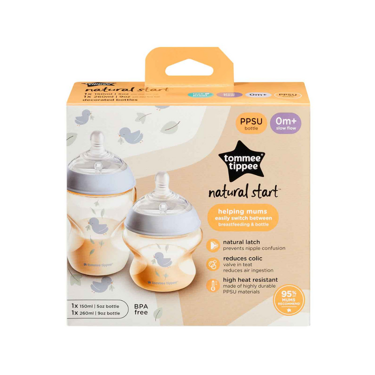 Tommee Tippee Natural Start PPSU Bottle Newborn Set (Blue)