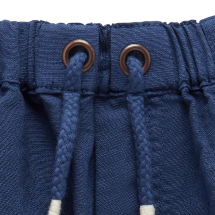 Purebaby Organic Baby Kids Linen Blend Shorts - Marine Print
