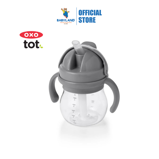 Oxo Tot Grow Straw Cup W/Handles 6oz - Gray (8m+)