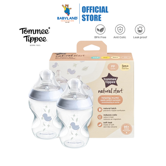 Tommee Tippee Natural Start PP Bottle 260ml - 2 Pack (Blue)