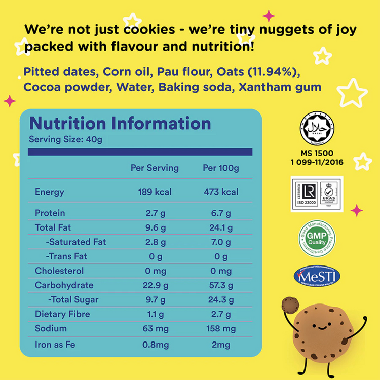 [No Added Sugar + Source of Iron] HaruPlate The Smart Cookie 80g (Halal-Certified, Healthy Snack For Kids 1 - 12 years)