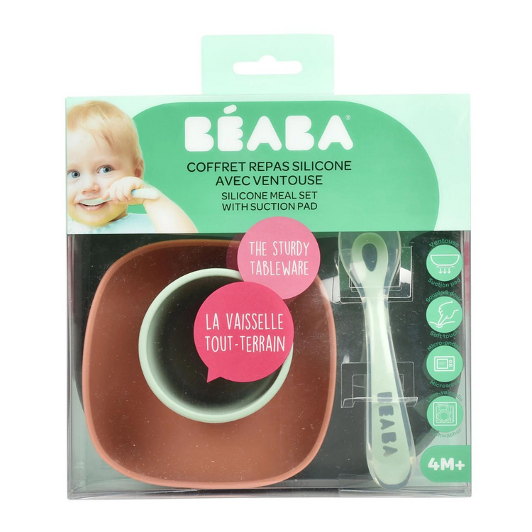 Beaba Silicone Suction Meal Set - Mineral 4m+